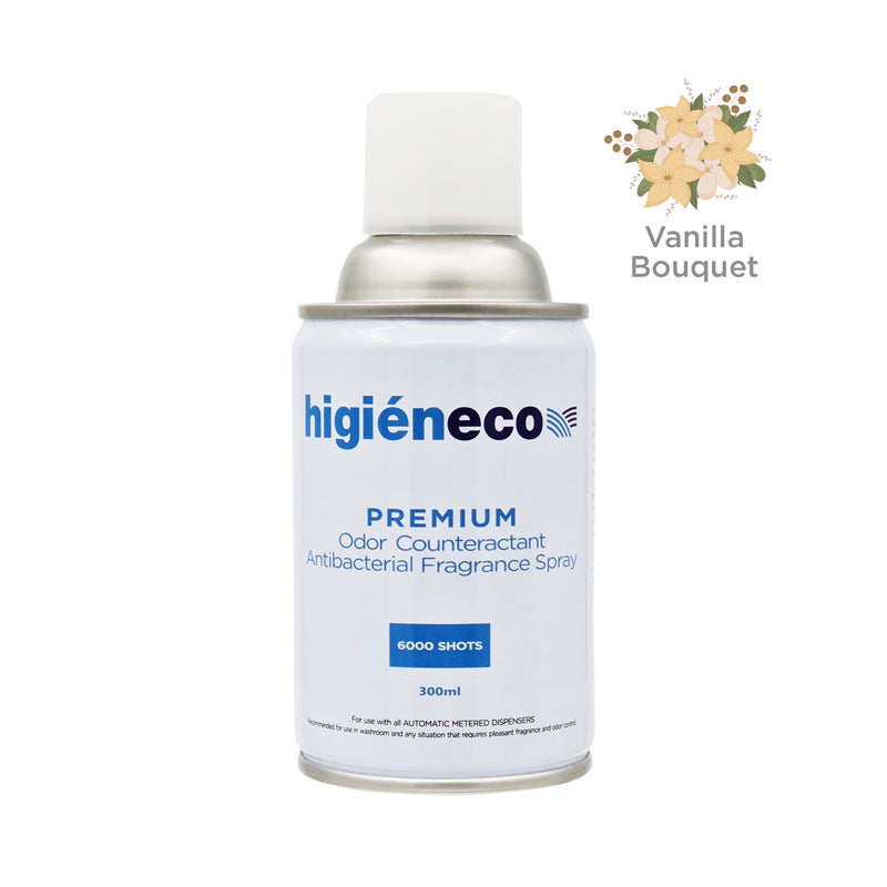Higieneco Vanilla Bouquet Automatic Aerosol Air Freshener Fragrance Refill, Antibacterial, 300 mL