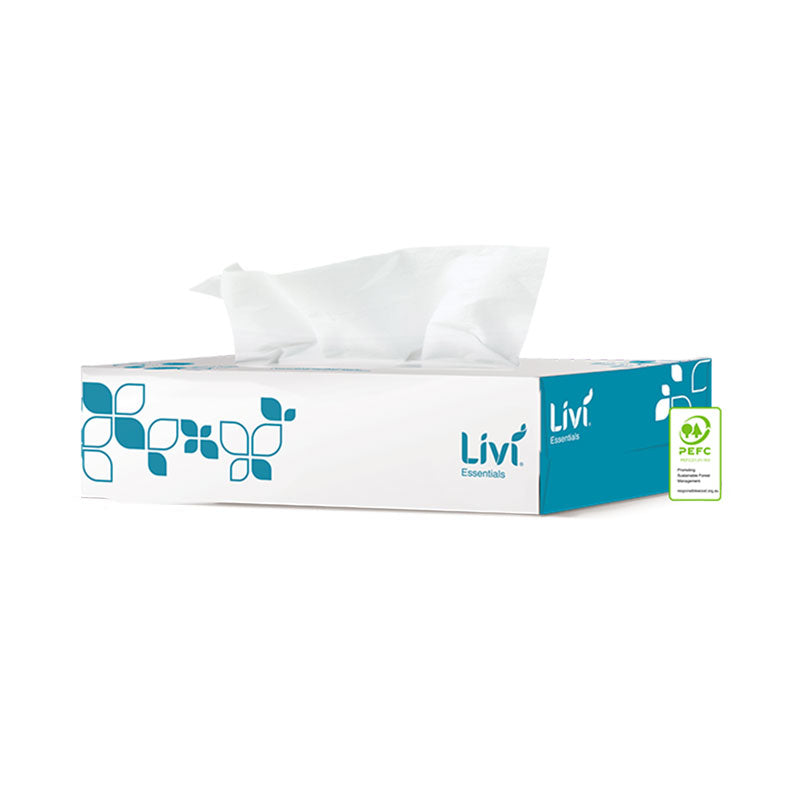 Livi Essentials Hypoallergenic Facial Tissues, 2-Ply, 100 Sheets