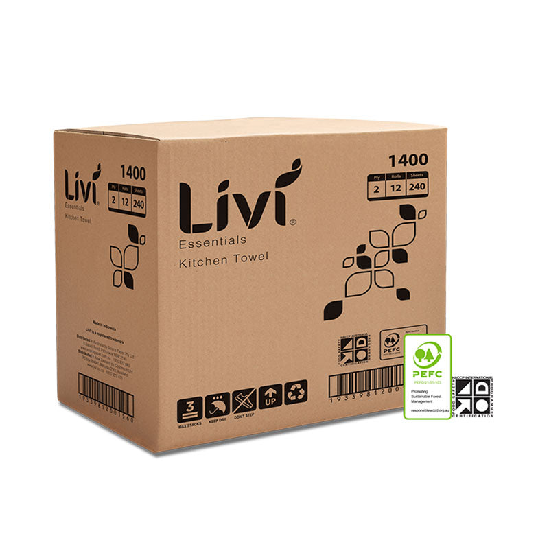 Livi Essentials Kitchen Towel Roll 2-Ply 240 Sheets