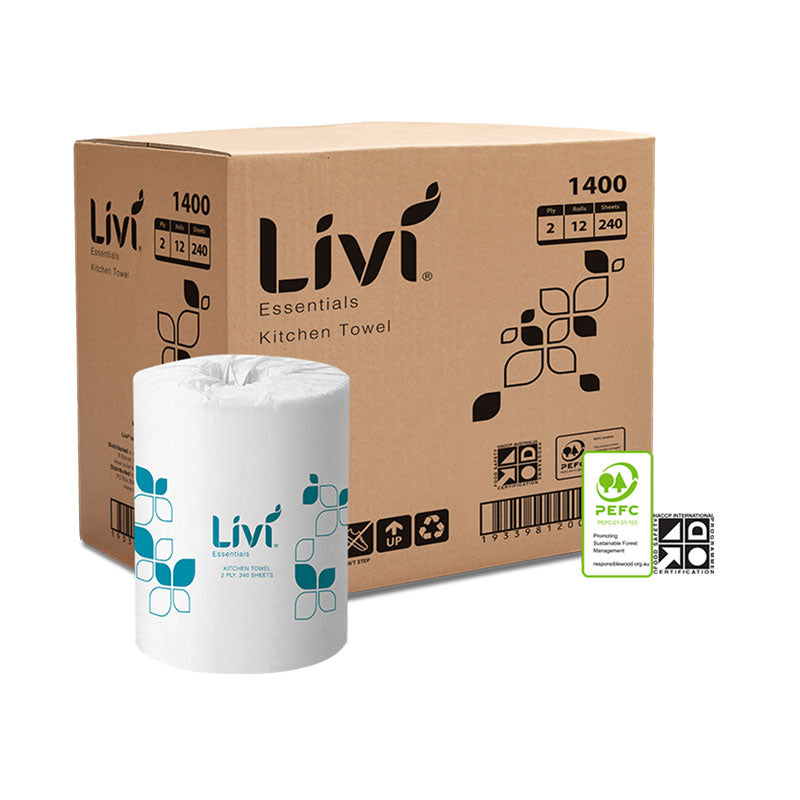 Livi Essentials Kitchen Towel Roll 2-Ply 240 Sheets