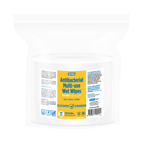 Extra Hygiene Antibacterial Multi-Use Wet Wipes 1200 Sheets