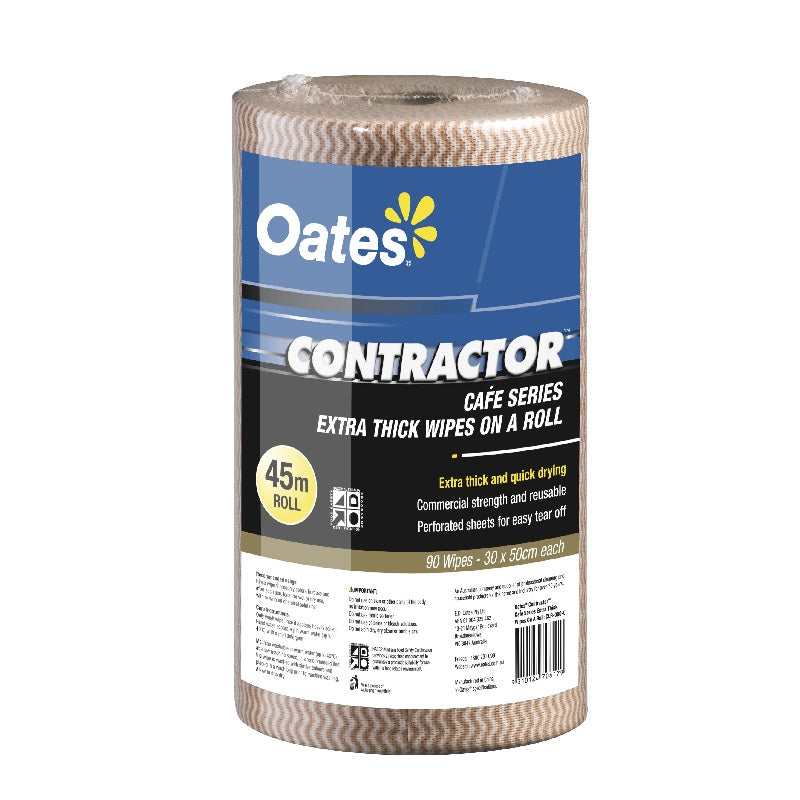 Oates Contractor Extra Thick Industrial Cleaning Wipes on a Roll - 90s