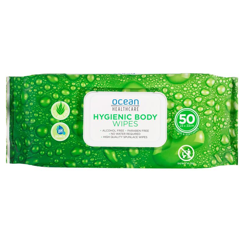Ocean Healthcare Hygienic Adult Body Wipes 50 Pack