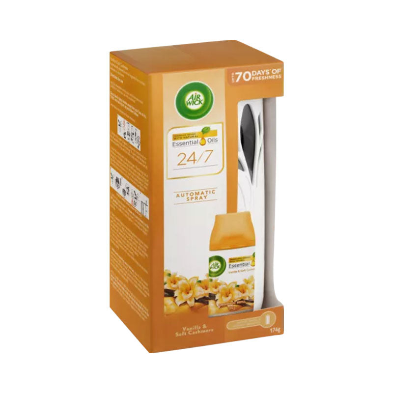 Air Wick Essential Oil Vanilla & Soft Cashmere Automatic Spray Starter Kit