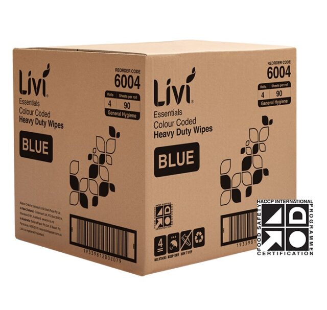 Livi Essentials Commercial Disposable Wipes, 90 Sheets, Blue