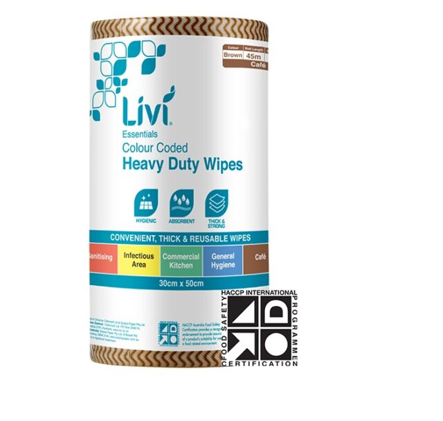 Livi Essentials Commercial Disposable Wipes, 90 Sheets, Brown