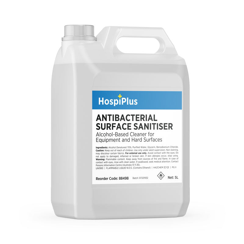 HospiPlus Antibacterial Alcohol-Based Surface Sanitiser, 5L