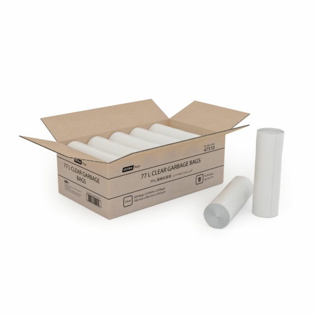 Best Hygiene 77L Clear Garbage Bags, 200 Bags