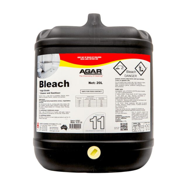 Agar Cleaner and Sanitiser Bleach, 20L
