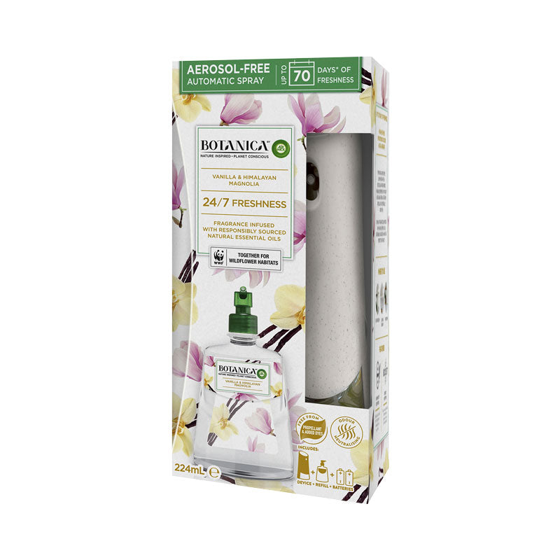 Botanica by Air Wick Vanilla & Himalayan Magnolia Automatic Spray Starter Kit
