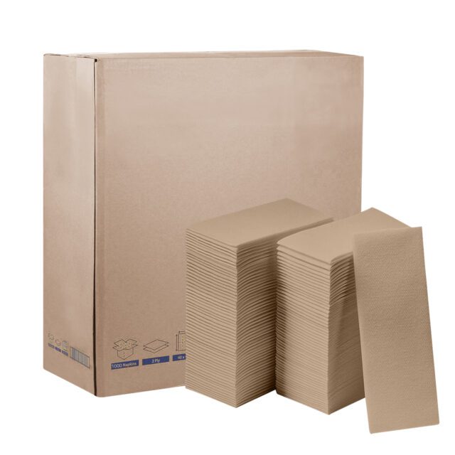 Quiltex Brown Dinner Serviettes, 2ply, 1000 Napkins