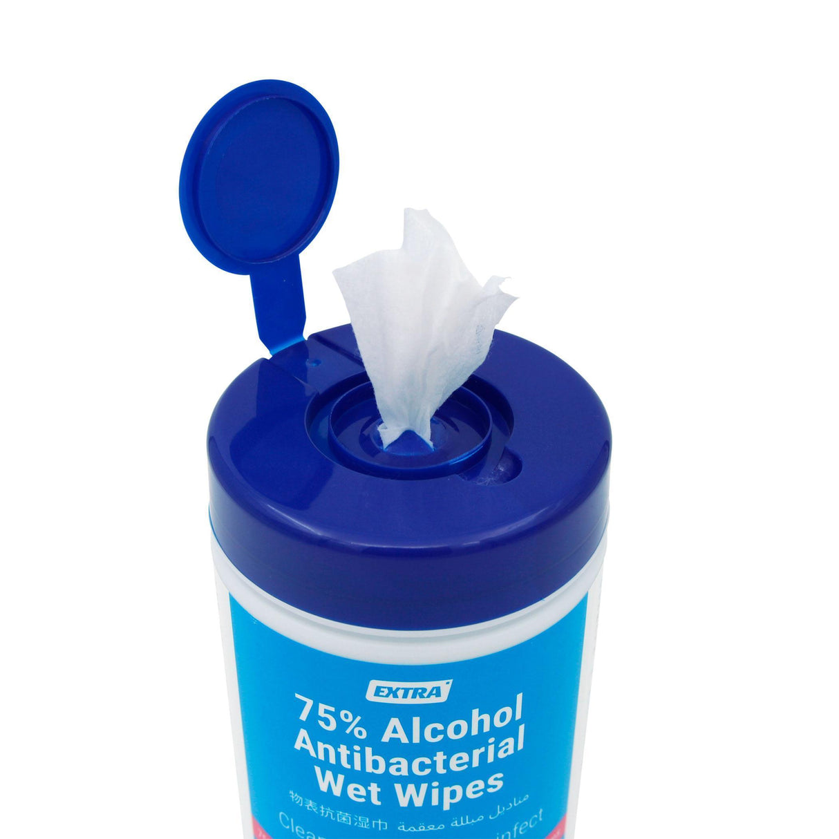 Extra Hygiene Antibacterial 75% Alcohol Wet Wipes Tub 100 Wipes