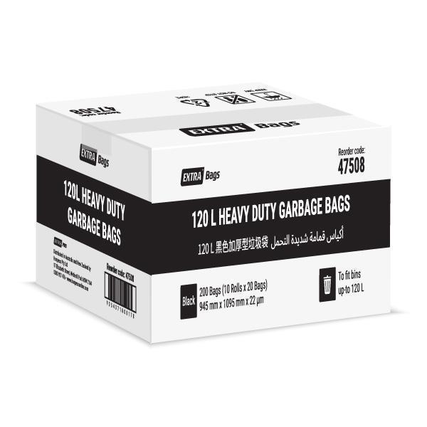 Extra Bags 120L Heavy Duty Garbage Bags box closed