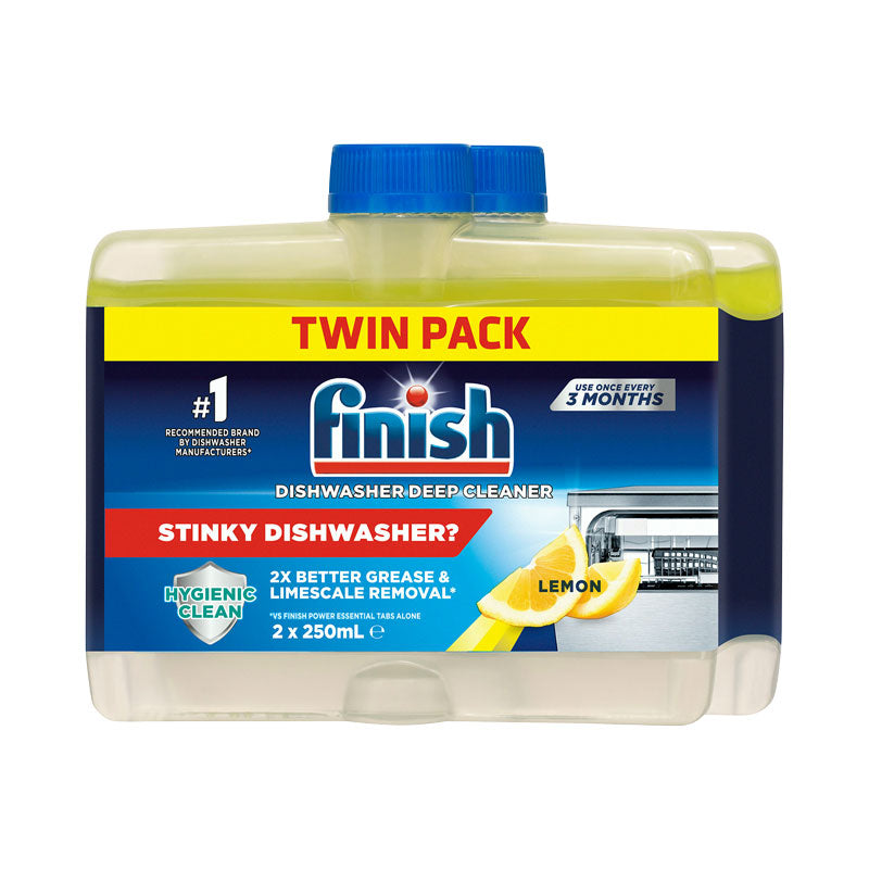 Finish Dishwasher Deep Cleaner Lemon Sparkle Twin Pack 250mL