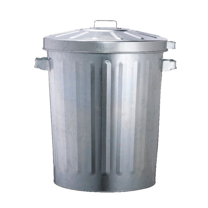 Oates 76L Galvanised Garbage Bin with Lockable Lid