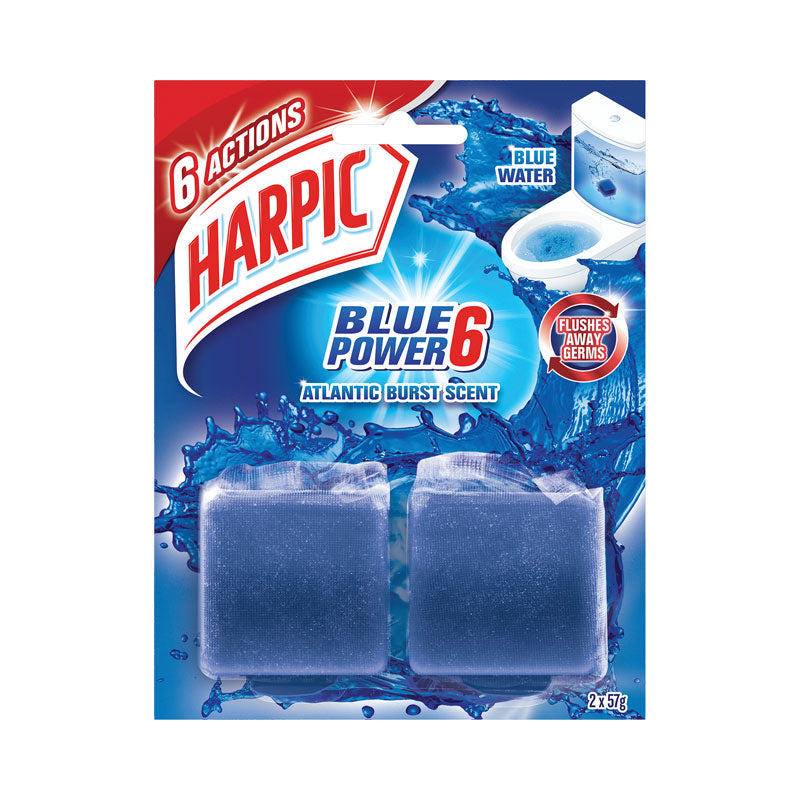 Harpic Blue Power Foaming Block Twin Atlantic Burst 114g