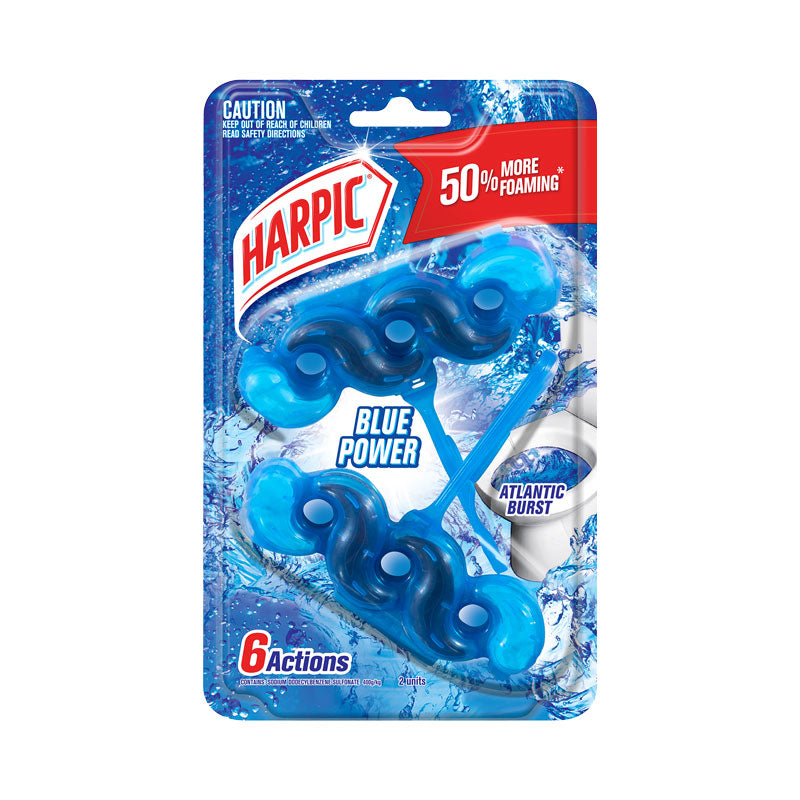 Harpic Blue Power Foaming Block Twin Atlantic Burst 2 Units