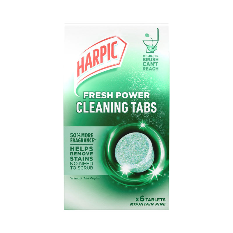 Harpic Fresh Power Cleaning Tabs Mountain Pine 6 Pack