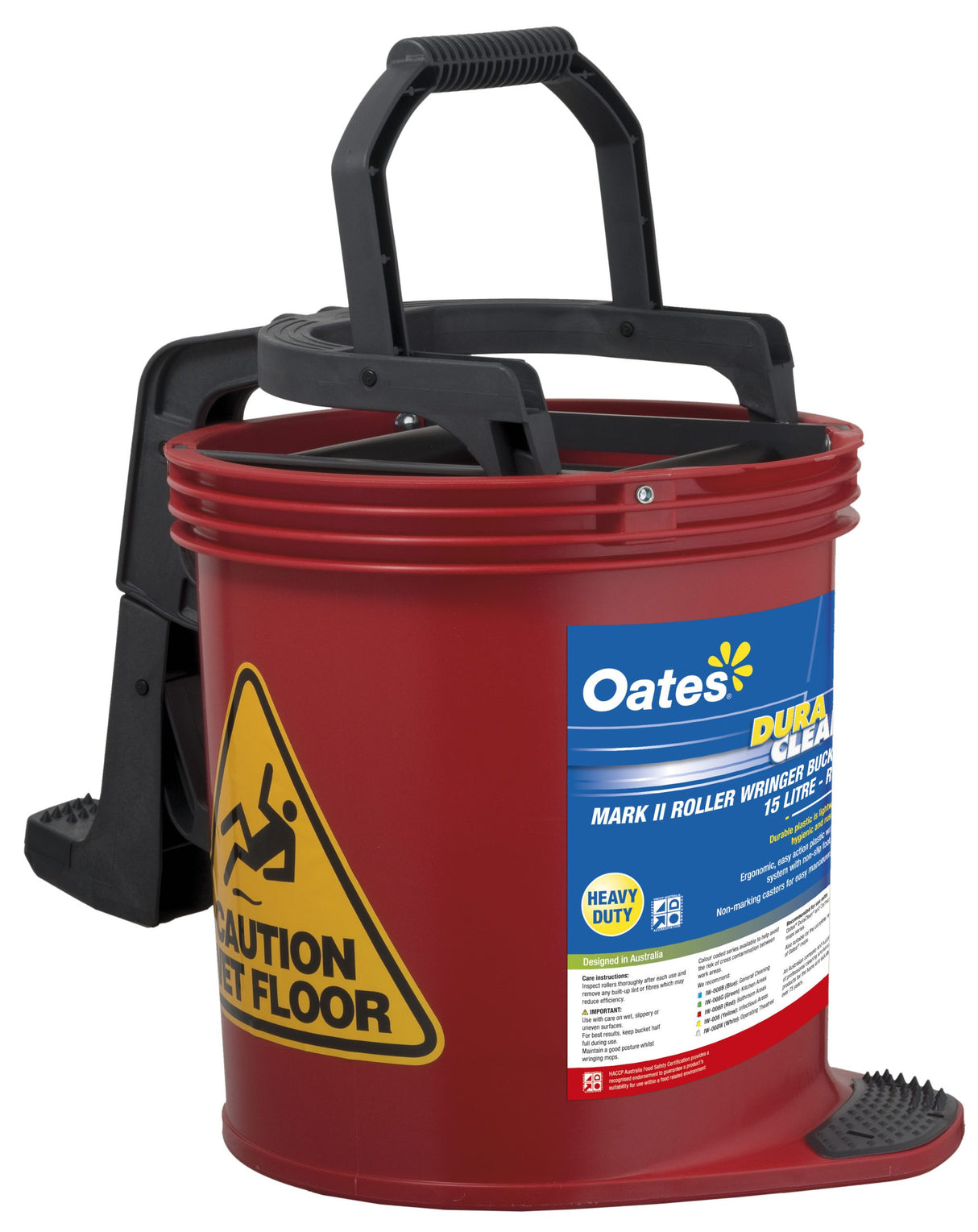 DuraClean Mark II Roller Wringer Bucket - 15L - Red
