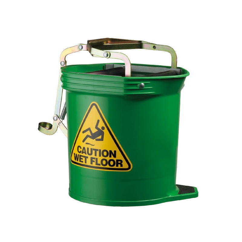 Oates 16L Wide Mouth Roller Wringer Bucket, Green