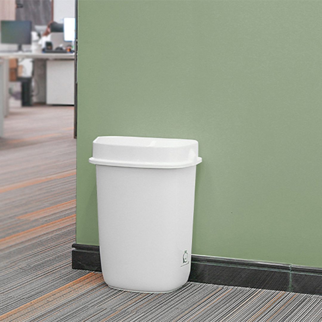 Multi Curved Trash Bin, Floor Standing or Wall Mounted, Black, 32L