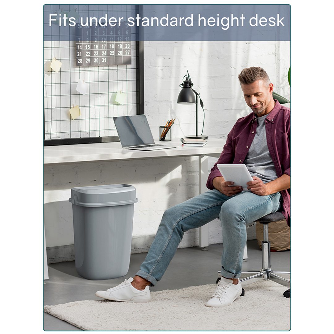 Multi Curved Trash Bin, Floor Standing or Wall Mounted, Black, 32L