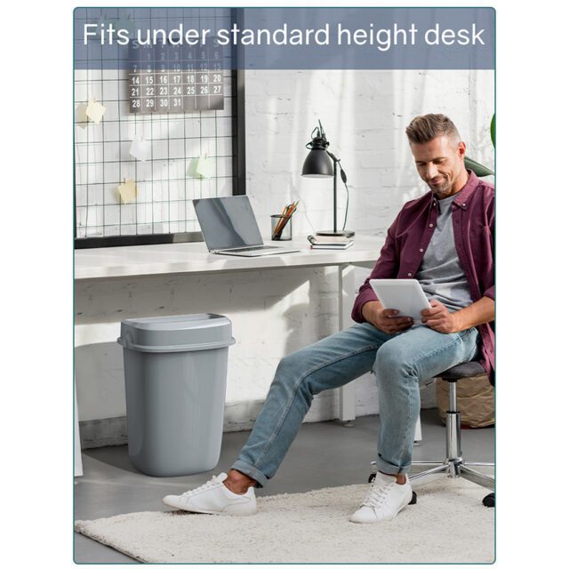 Multi Curved Trash Bin, Floor Standing or Wall Mounted, White, 32 L