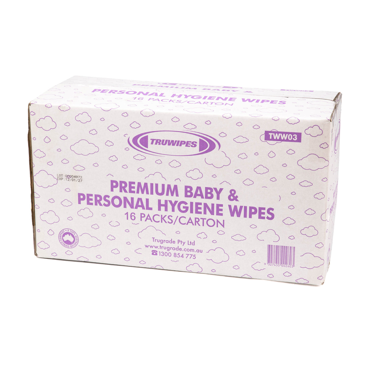 Truwipes Premium Baby & Personal Hygiene Wipes, 80-Pack