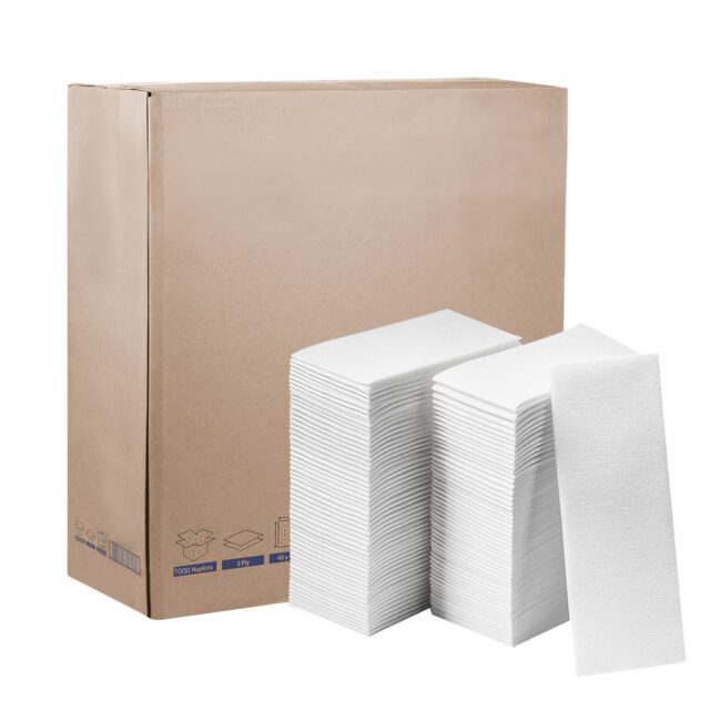 Quiltex White Dinner Serviettes 2-Ply 1000 Napkins
