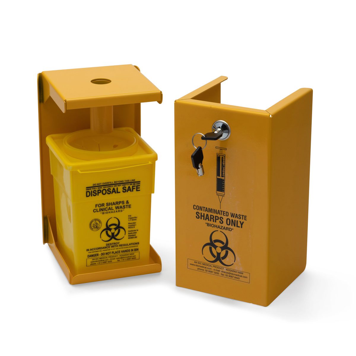 Yellow Armour 2 L Steel Security Safe, with Biohazard Symbol