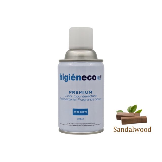 Higieneco Sandalwood Automatic Aerosol Air Freshener Fragrance Refill, Antibacterial, 300 mL