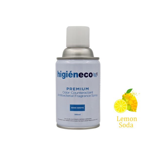 Higieneco Lemon Soda Automatic Aerosol Air Freshener Fragrance Refill, Antibacterial, 300mL