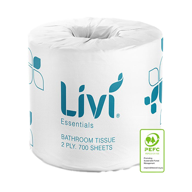 Livi Essentials Toilet Tissue 2 Ply 700 Sheets 48 Rolls