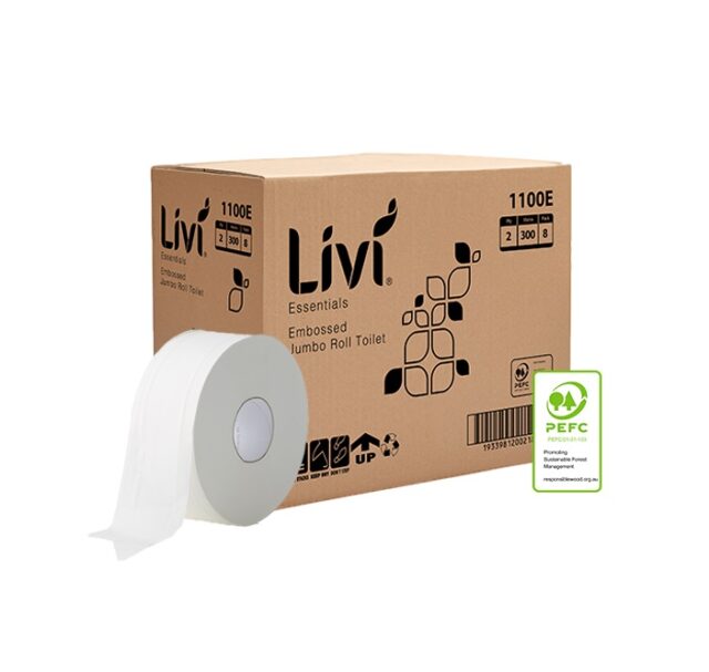 Livi Essentials Jumbo Toilet Tissue 2 Ply 300m