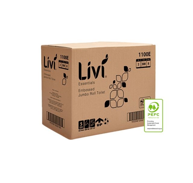 Livi Essentials Jumbo Toilet Tissue 2 Ply 300m