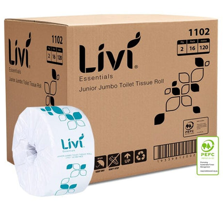 Livi Essentials Junior Jumbo Toilet Tissue 2 Ply 120m