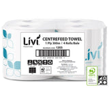 Livi Essentials Centrefeed Hand Towel Roll 1 Ply 300m