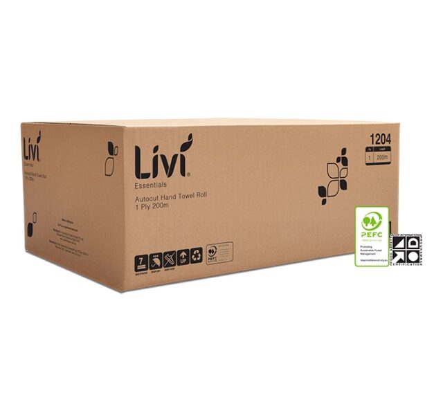 Livi Essentials Hand Towel Roll 1 Ply 200m