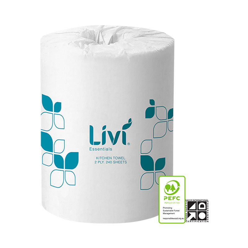 Livi Essentials Kitchen Towel Roll 2-Ply 240 Sheets