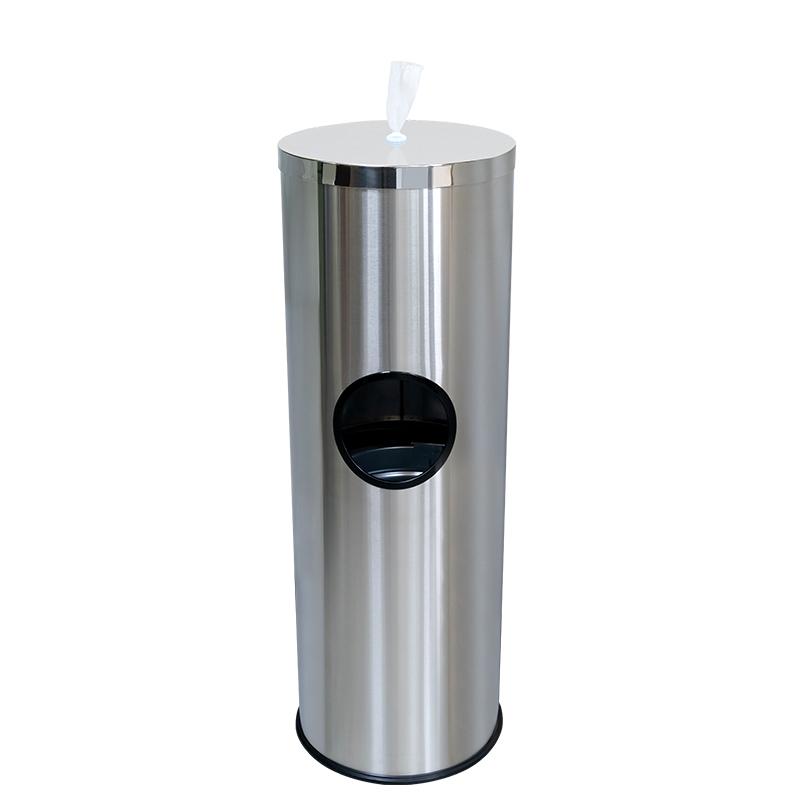 Extra Floor Stand Wet Wipe Dispenser Built-in Bin Stainless Steel