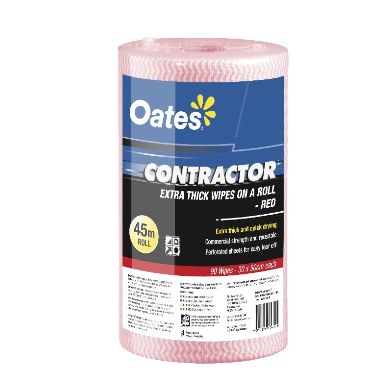 Oates Contractor Extra Thick Industrial Cleaning Wipes on a Roll - 90s