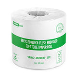 Extra Hygiene Recycled Toilet Paper Roll, Embossed Quick-Flush