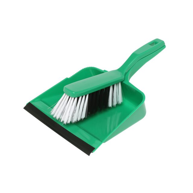 Edco Dust Pan & Brush Set, Green