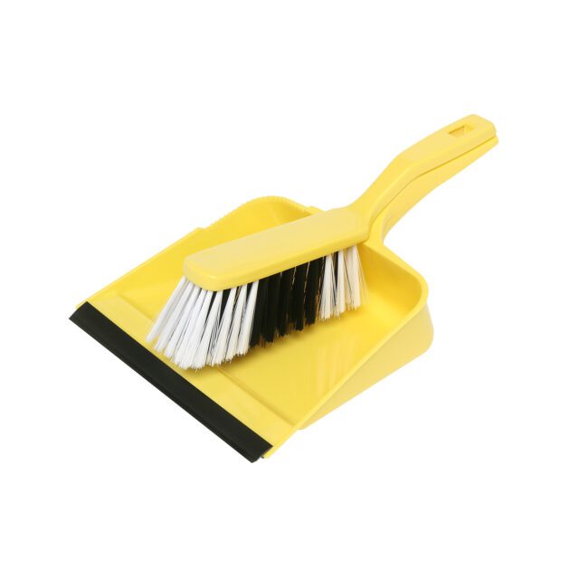 Edco Dust Pan & Brush Set, Yellow