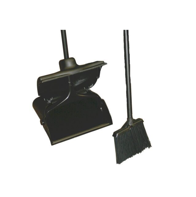 Edco Lobby Dust Pan with Lid, Black