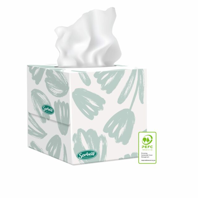 Sorbent Professional Silky White Facial Tissue 2 Ply 90 Sheets Cub