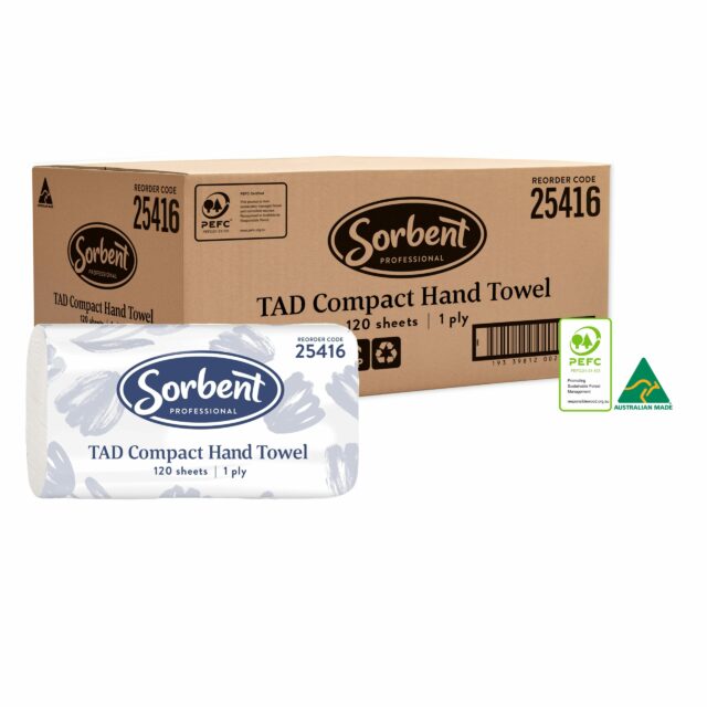 Sorbent Professional TAD Compact Hand Towel 1 Ply 120 Sheets