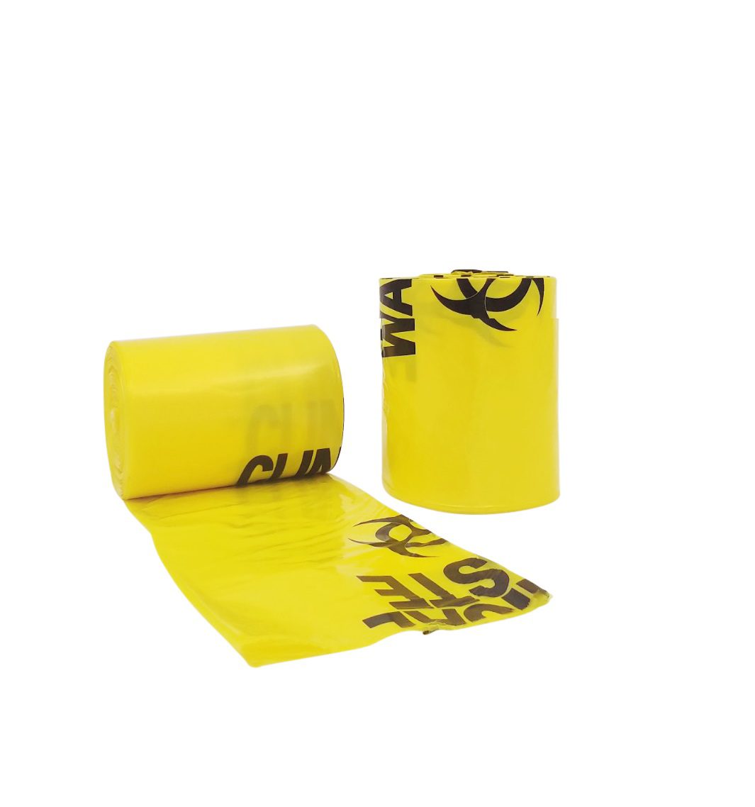 27 L Yellow Clinical Waste Bags Roll, 500 Bags