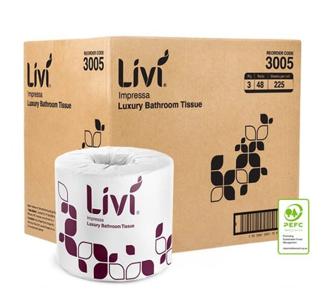 Livi Impressa Toilet Tissue 3 Ply 225 Sheets