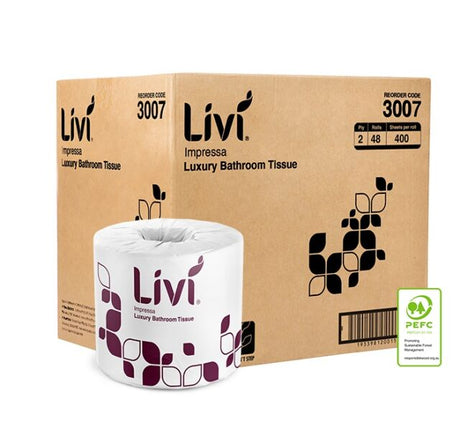 Livi Impressa Toilet Tissue 2 Ply 400 Sheets